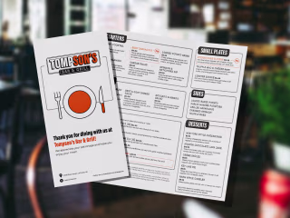 Menu Design - Tompson's Bar & Grill 