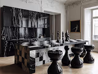 The Prestige Chessboard Kitchen Island Design
