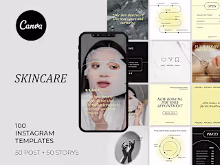 Skincare instagram templates for CANVA on Behance