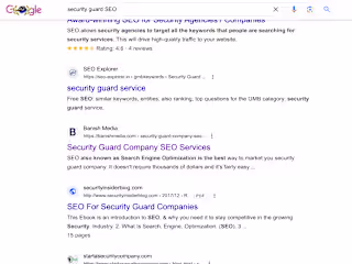 Top Ranking for "Security Guard SEO" in 2 Months