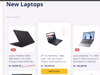 Laptop e-commerce store