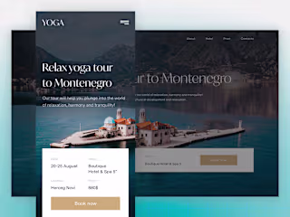 Landing page: Yoga tour to Montenegro