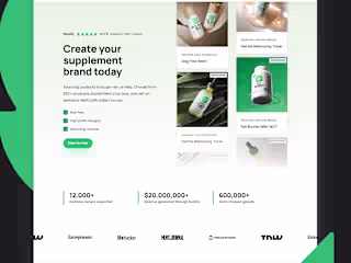 A total website rebuild in Webflow for Supliful.
