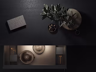 3D rendering kitchen furniture. Furniture design