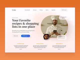 Landing Page for Foodgo