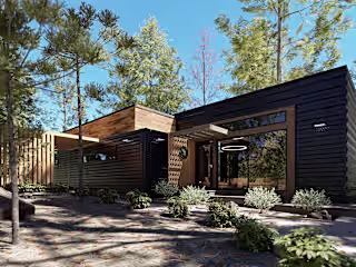 Modern house in the forest
