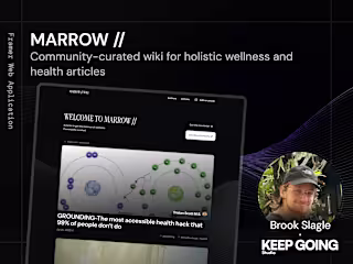 MARROW: Holistic wellness blog/wiki website made in Framer