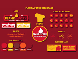Complete Branding Kit Design for [Flame & Fork]