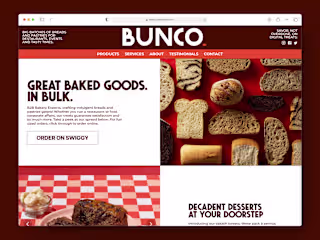 Bunco Bakery - Landing Page
