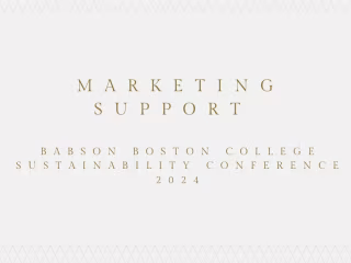 Marketing Specialist- Babson College Sustainability Conference 