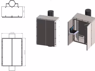 Design for electric cabinet with computer holder