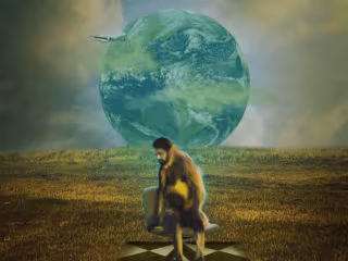 Poster surealis " Human monkey "