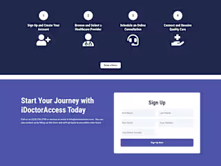 iDoctorAccess - Full website Design & Development