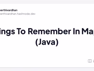 Things To Remember In Maps (Java)