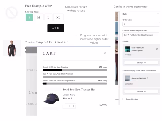Custom gift with purchase feature (Shopify)