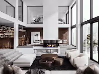 Luxury penthouse Design. Interior 3D modeling