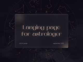 Landing page for Astrologer on Behance