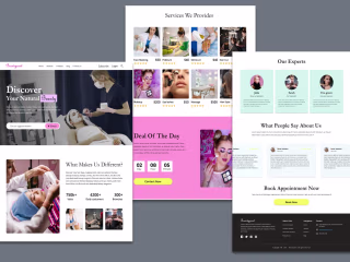 Beauty and skincare landing page, website ui/ux design