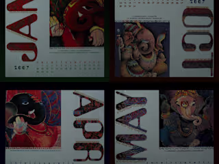 Ganpati Ethnic Calendar Using Digital Illustrations 