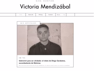 Web design for Victoria Mendizabal