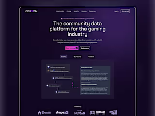 Cohezion - Landing Page Design for AI Gaming Community Platform