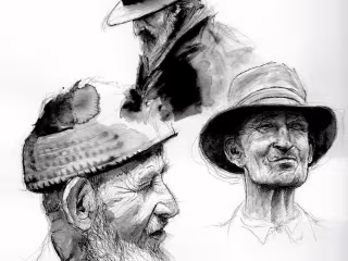 Pen + ink head study