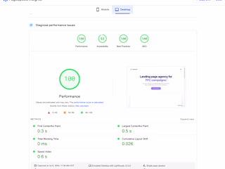 100% Page Speed Insights & SEO Optimization on Framer Website