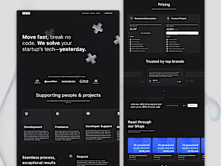 Innovative Landing Page Design for a Disruptive Tech Startup