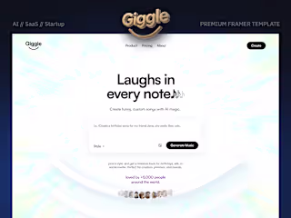 Giggle: Playful Framer Template for AI SaaS