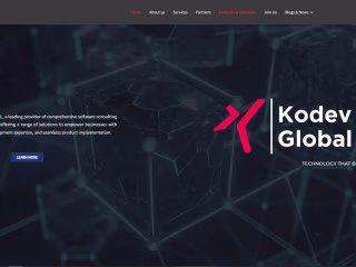 Kodev Global - Website Created Using WordPress & Elementor