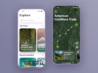 Hiking App UI – Trail Discovery & Navigation