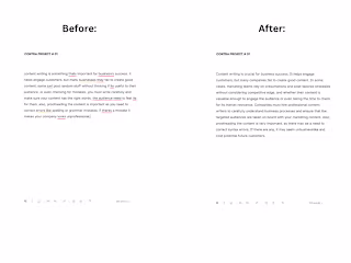 Content Editing/Writing Project – Before & After Example.