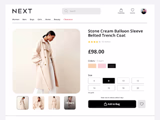 E-Commerce Product Page Re-Design of NEXT:: Behance