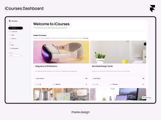 iCourses framer dashboard template by iframe design