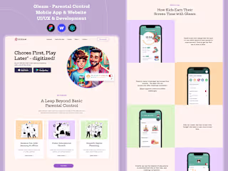 UI/UX Mobile App & Promo Website  for Parental Control, Kids App