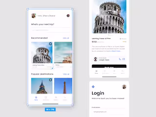 
Travel App - Booking screens