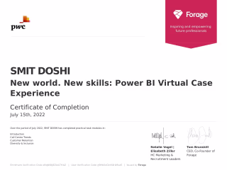 Dashboards for PwC Switzerland Virtual Internship