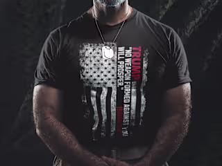 Donald Trump Christian American Flag Themed T Shirt Design