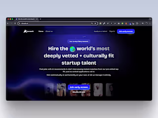 Interactive multipage website for tech talent hiring startup