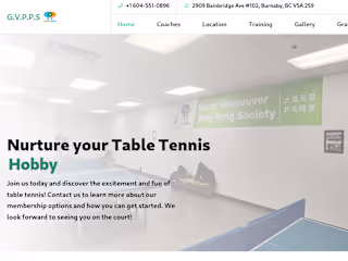 Website Development for GVPPS Table Tennis Club