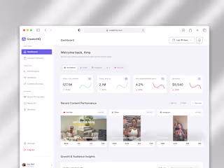 CreatorHQ Dashboard Design