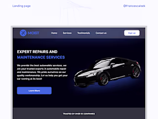 Auto Mobile Landing page on Behance