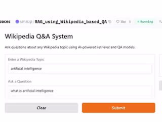 Wikipedia-Based Question Answering System using RAG