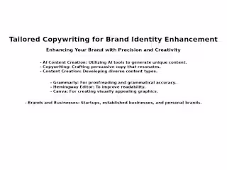Tailored Copywriting for Brand Identity Enhancement