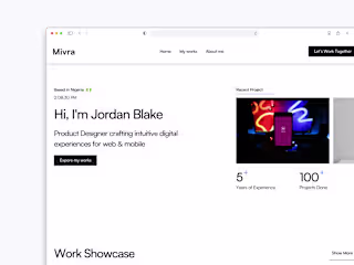 Mivra Portfolio Template Design
