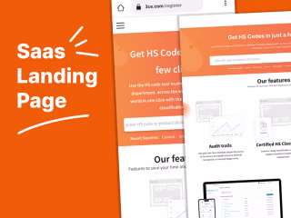 Landing page design for a streamlined SAAS tool- HS Code Finder
