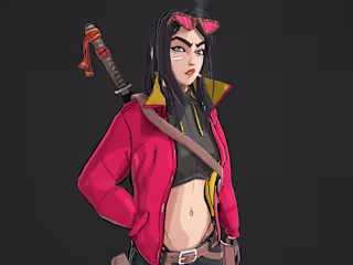Game-Ready Anime Katana Girl