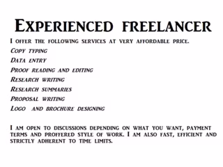 EXPERIENCED FREELANCER