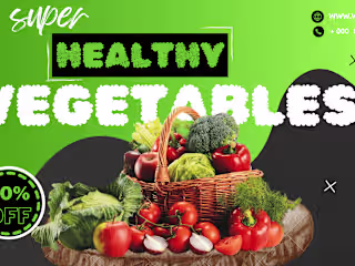Healthy Vege's Shop Poster Design (Landscape)