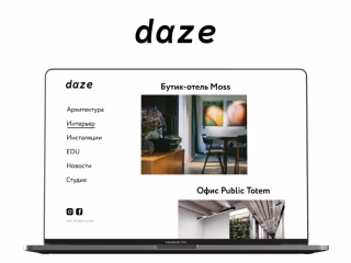 Daze — architectural company website design on Behance